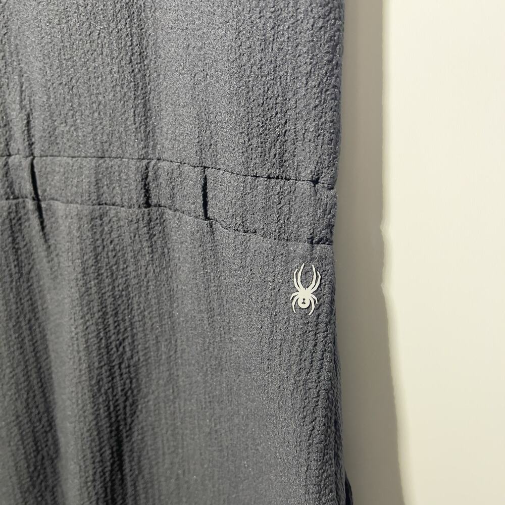 Spyder Women's Black Sleeveless Zip Front Jumpsuit dress w/ Pockets Logo Size M - Picture 6 of 7